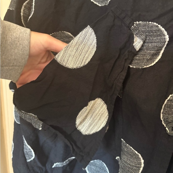 Cheyenne art to wear linen dress size s/m oversized button lagomorph - Picture 2 of 6